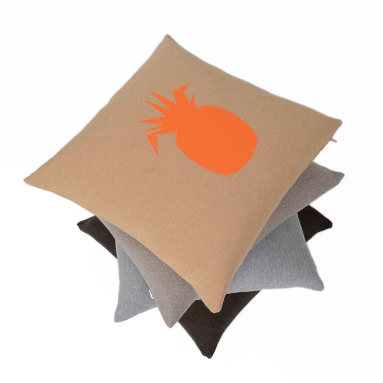 Kissenhülle 50x50cm Ananas, camel/orange