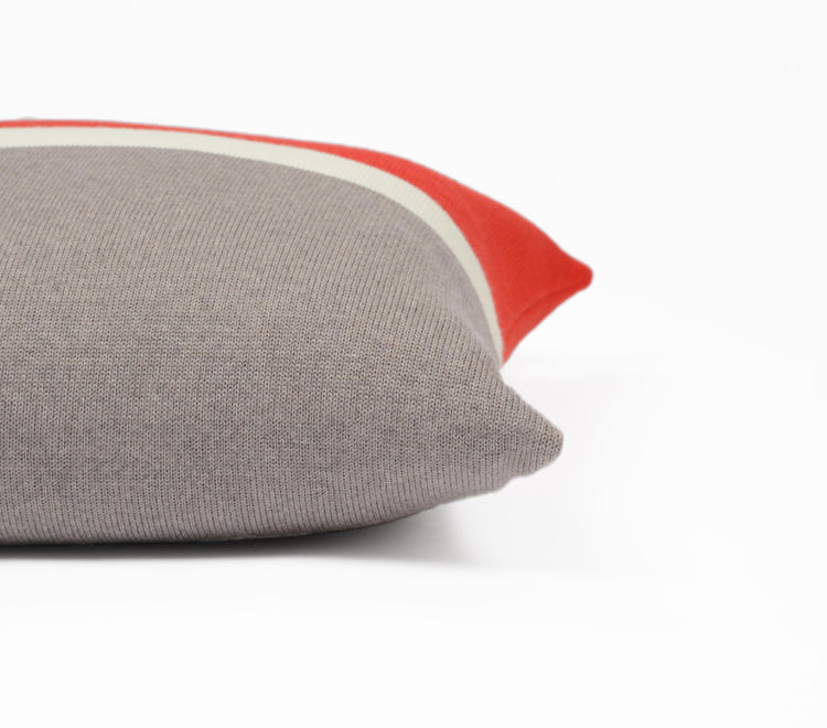 Kissenhülle 50x50cm Trio, rot/beige/weiß