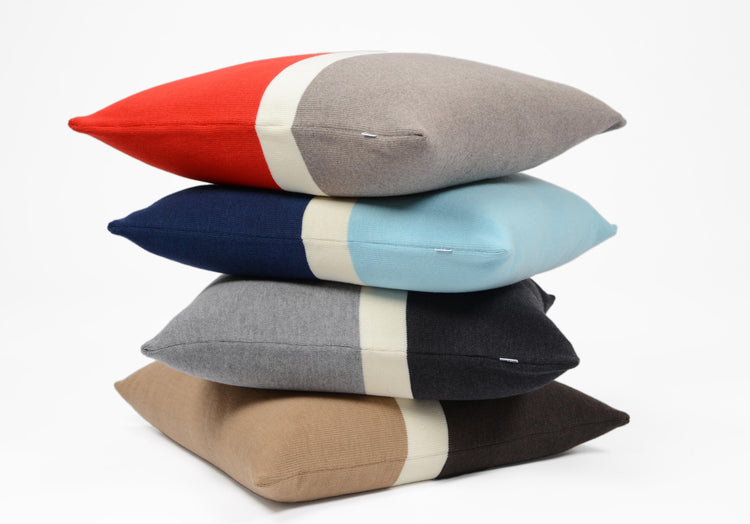 Kissenhülle 50x50cm Trio, rot/beige/weiß