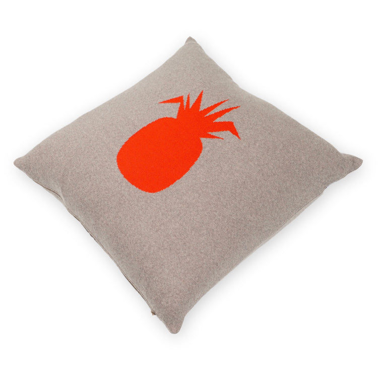 Kissenhülle 50x50cm Ananas, beige/rot