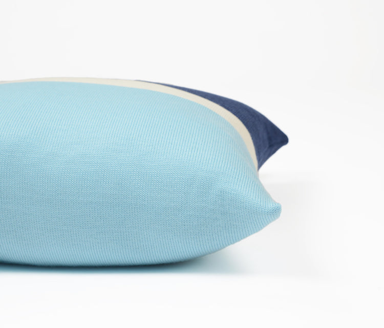 Kissenhülle 50x50cm Trio, blau/türkis/weiß