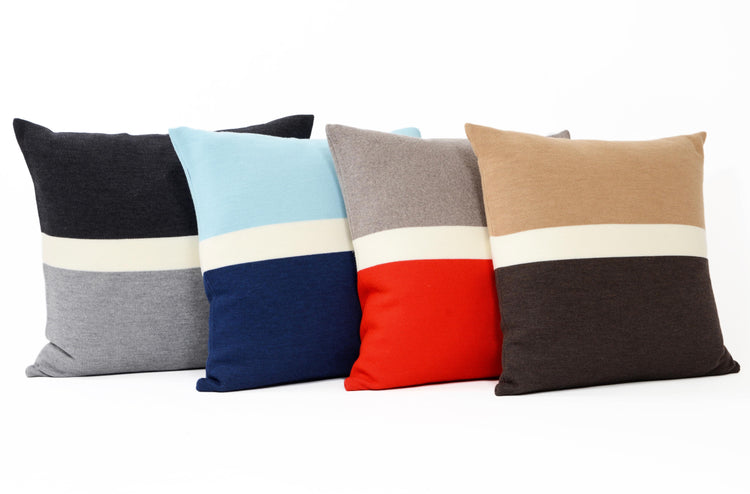 Kissenhülle 50x50cm Trio, blau/türkis/weiß