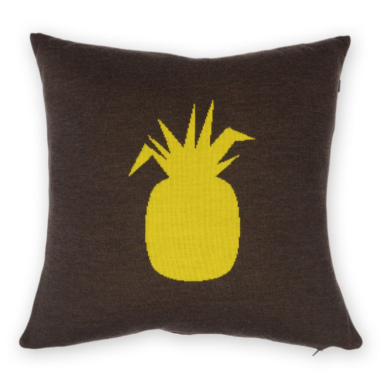 Kissenhülle 50x50cm Ananas, braun/gelb