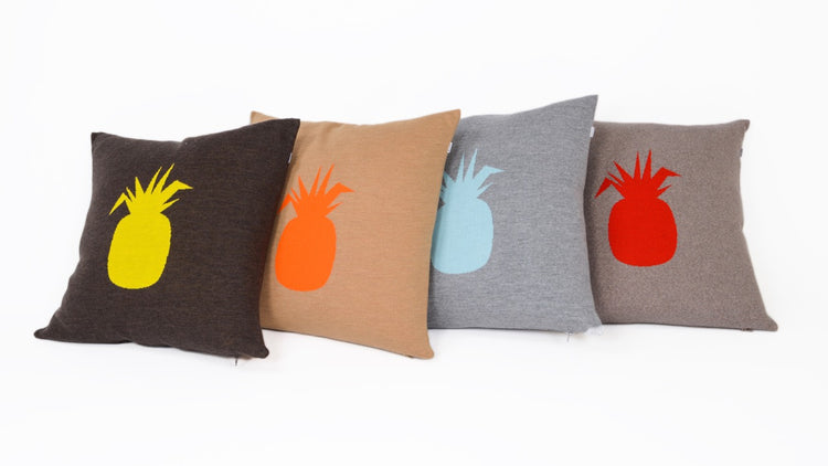 Kissenhülle 50x50cm Ananas, braun/gelb