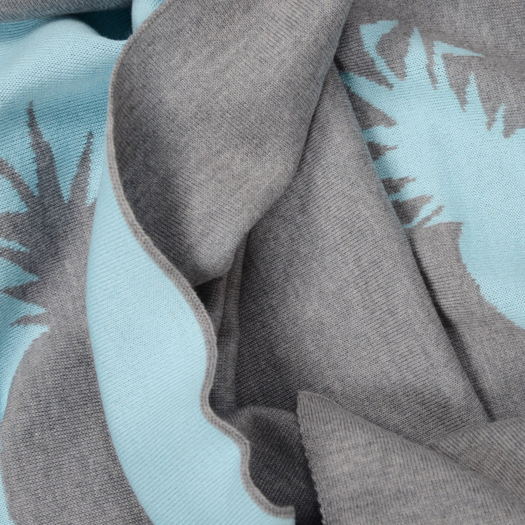 Decke 140x180cm Ananas, grau/türkis