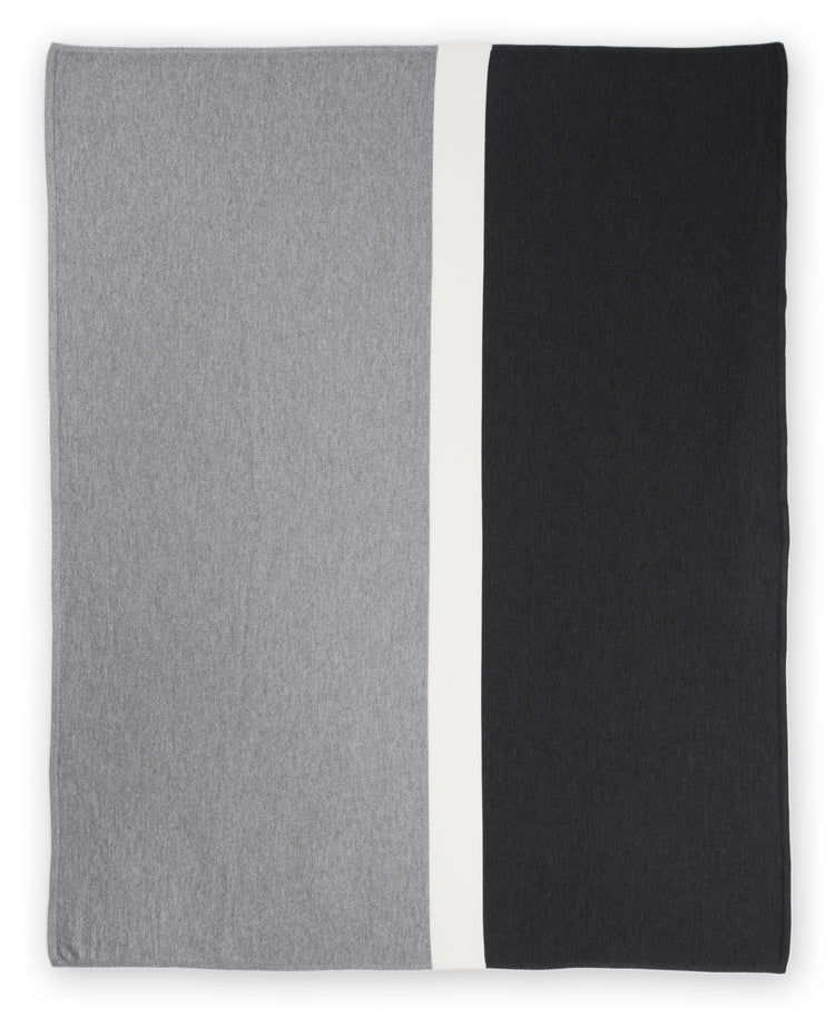 Blanket 140x180cm Trio, gray-dark gray / white