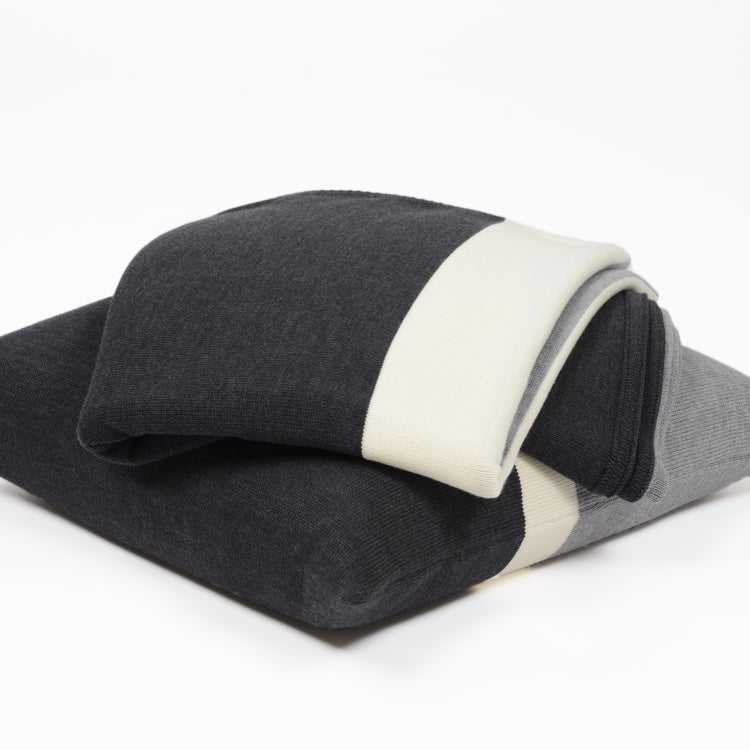 Decke 140x180cm Trio, grau/dunkelgrau/weiß