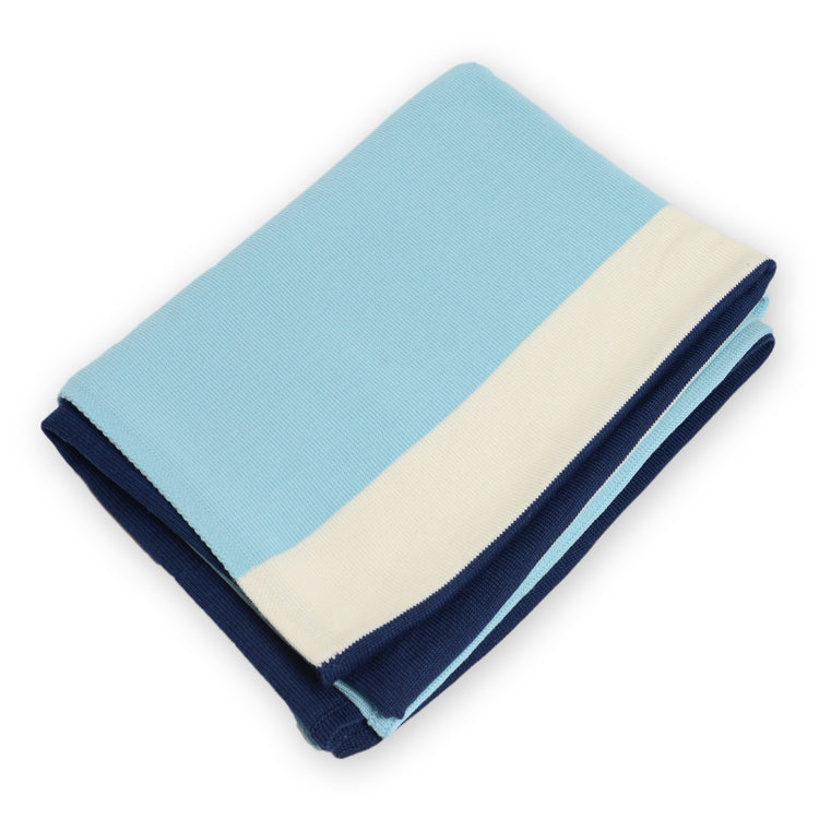 Decke 140x180cm Trio, blau/türkis/weiß