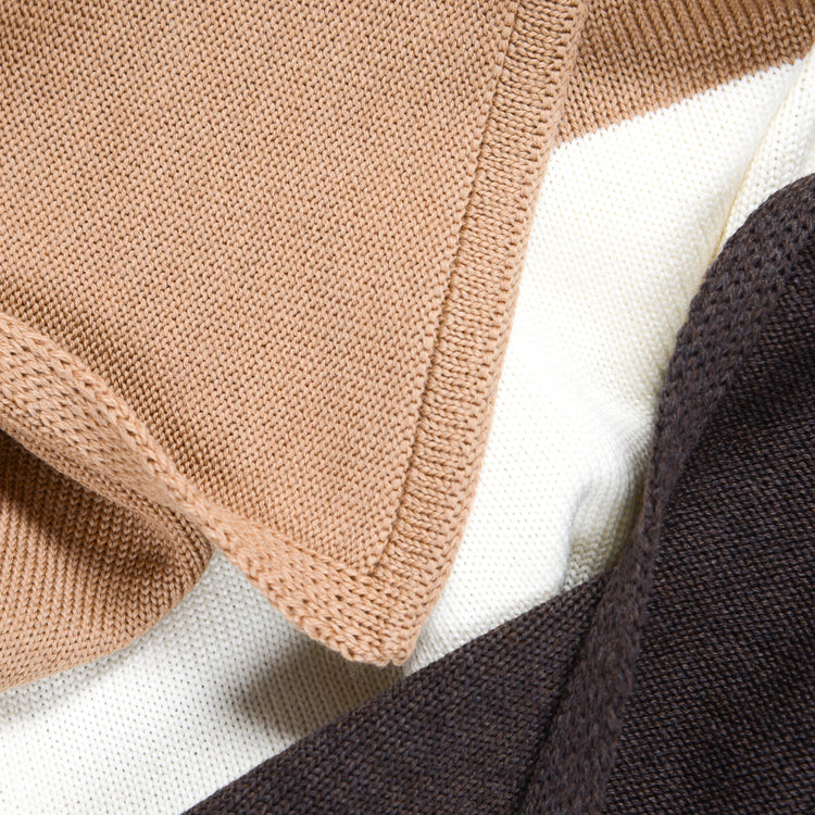 Decke 140x180cm Trio, braun/camel/weiß