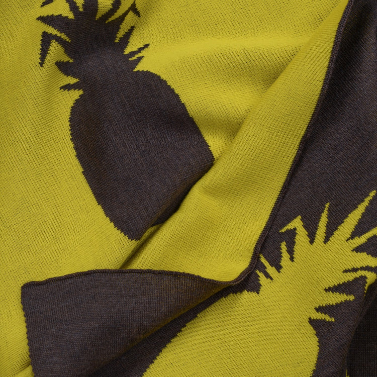 Decke 140x180cm Ananas, braun/gelb