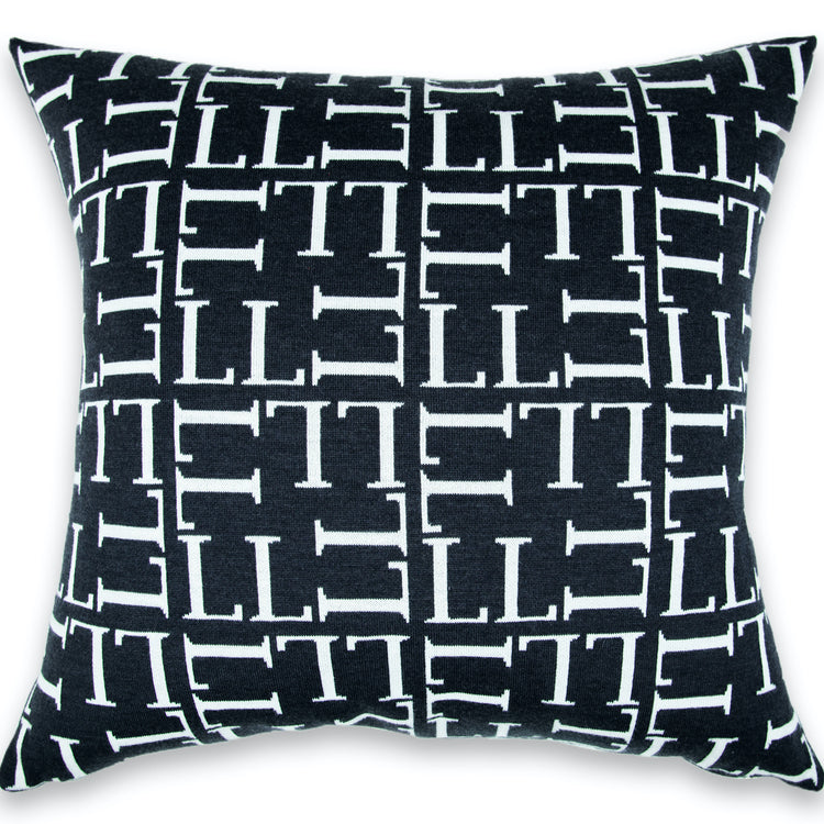 Cushion cover 60x60cm LL all over, dark gray / white