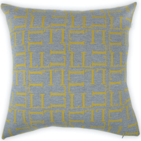 Cushion cover 60x60cm LL all over, gray / mustard