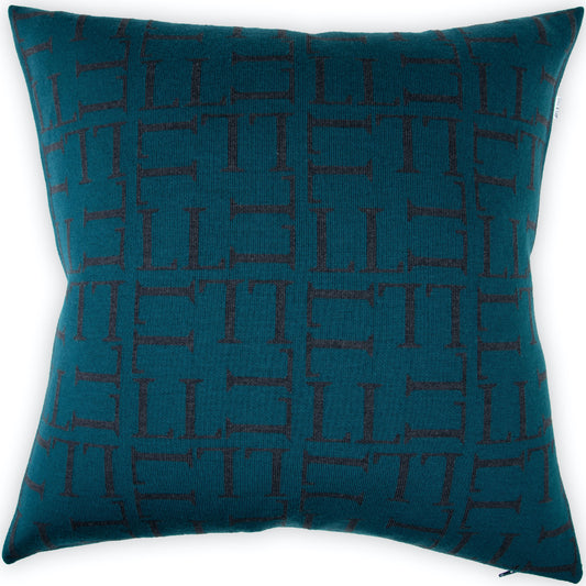 Cushion cover 60x60cm LL all over, petrol / dark gray