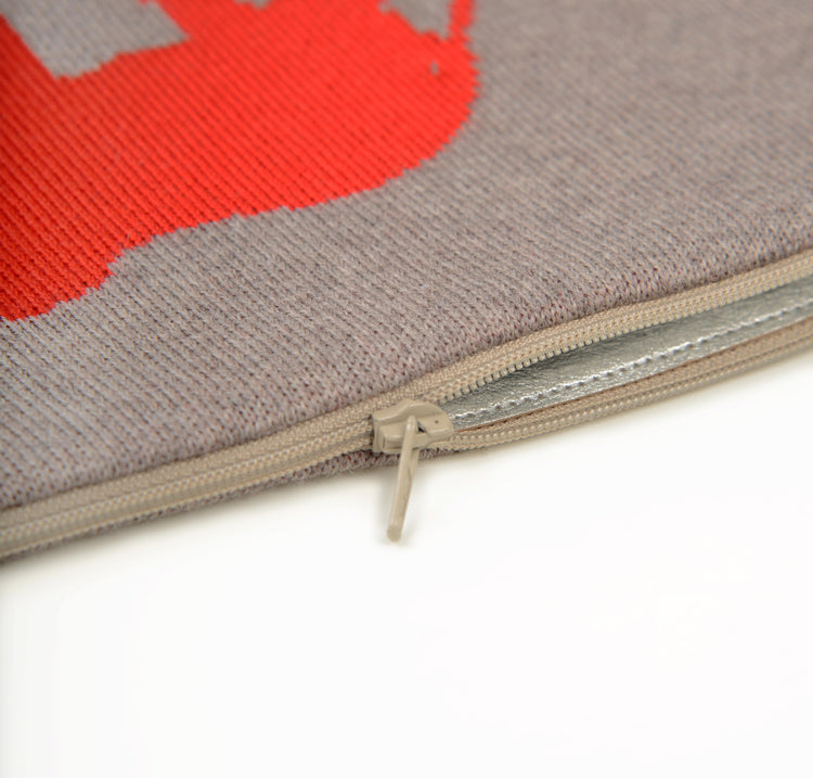 Clutch 23x15cm Elephant, beige/rot