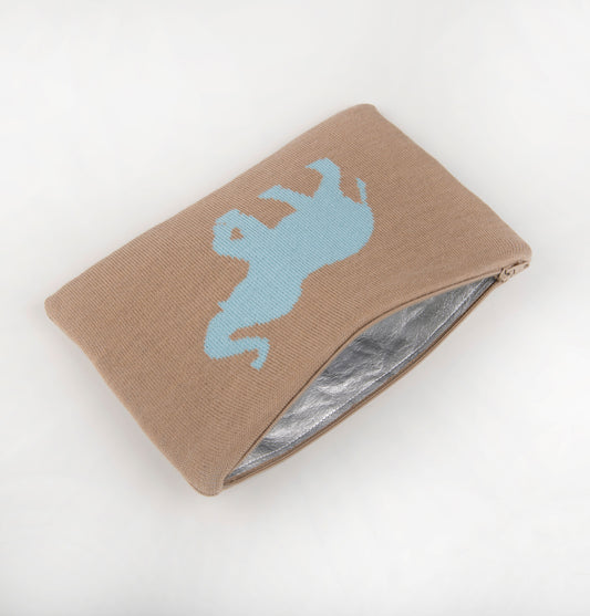 Clutch 23x15cm Elephant, camel/türkis