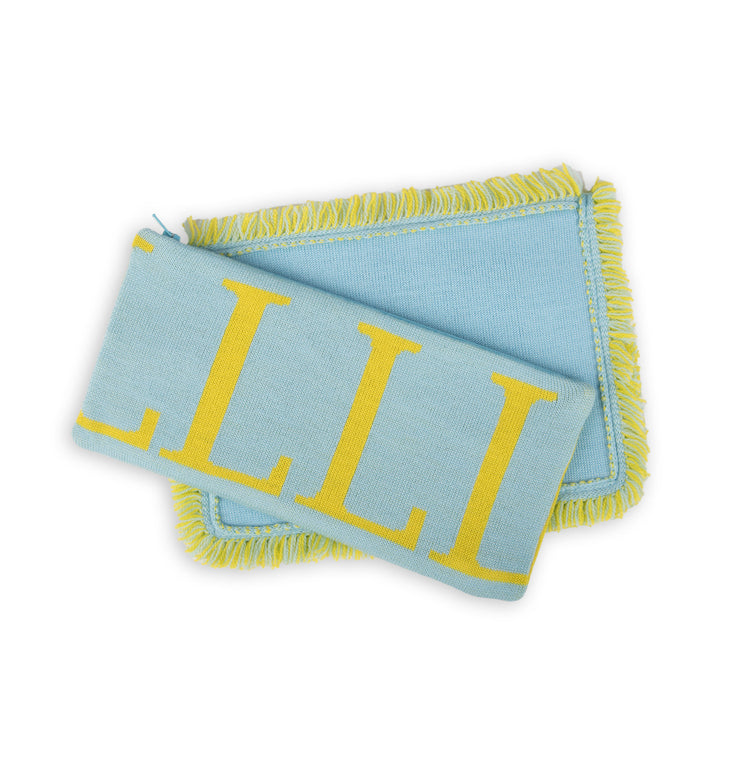 Clutch 25x13cm LLLL, turquoise / yellow