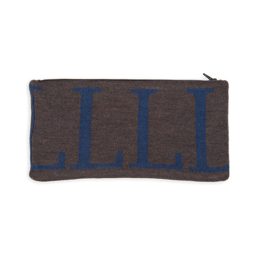 Clutch 25x13cm LLLL, braun/blau