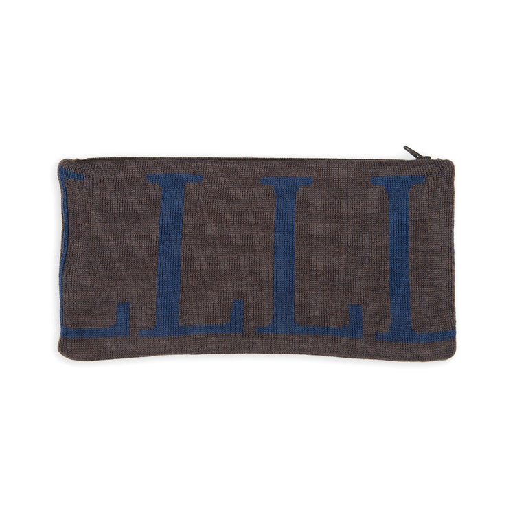 Clutch 25x13cm LLLL, braun/blau