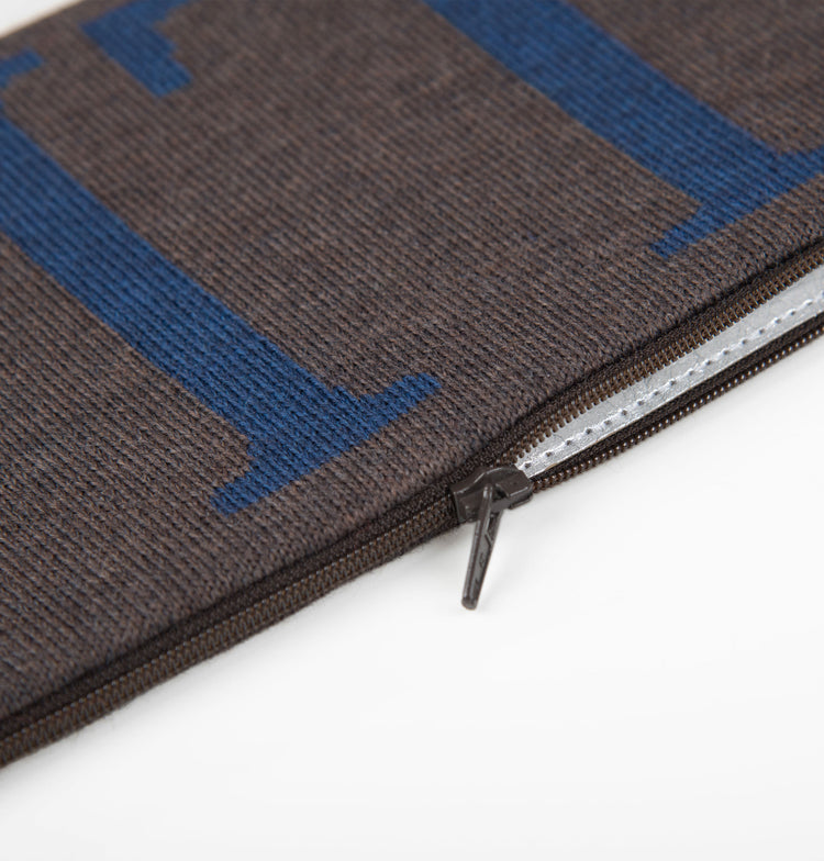 Clutch 25x13cm LLLL, braun/blau