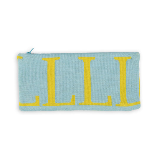 Clutch 25x13cm LLLL, türkis/gelb
