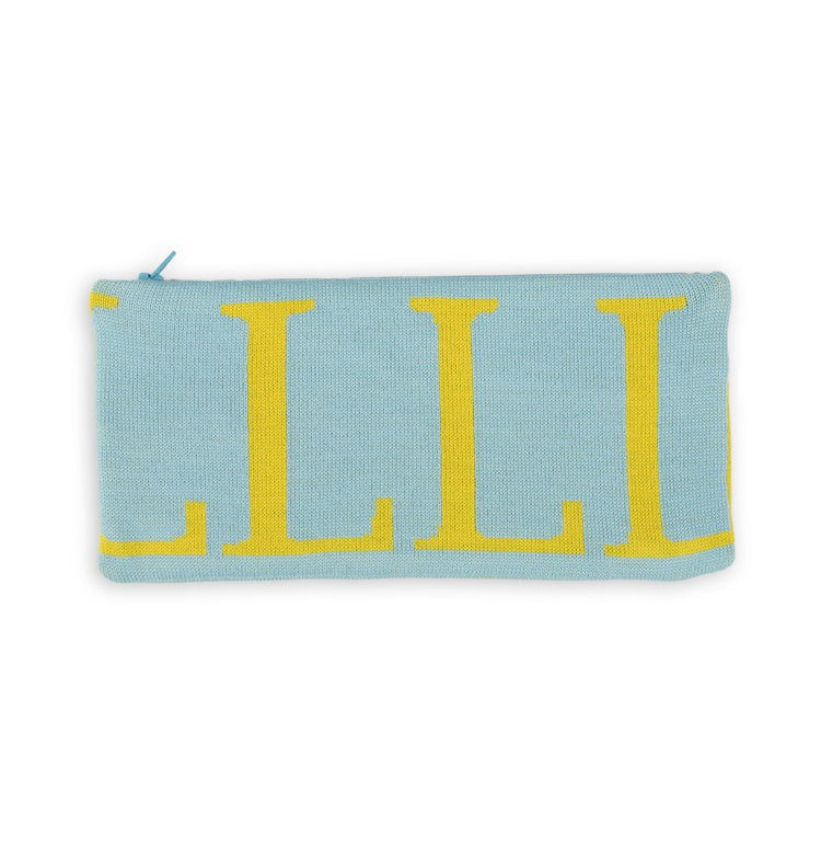 Clutch 25x13cm LLLL, türkis/gelb