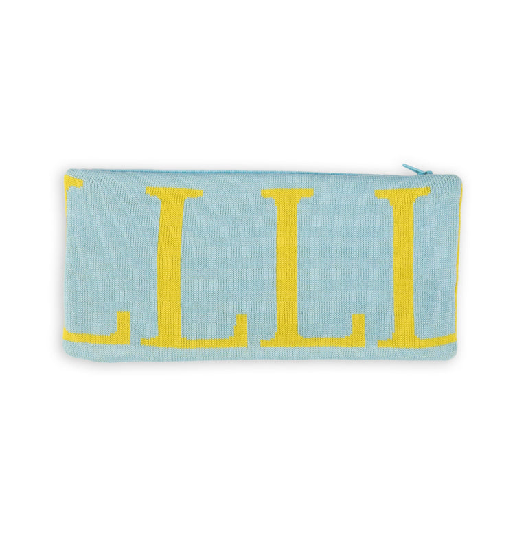 Clutch 25x13cm LLLL, türkis/gelb