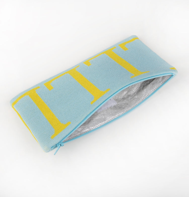Clutch 25x13cm LLLL, turquoise / yellow