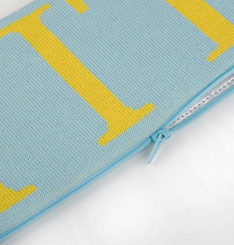Clutch 25x13cm LLLL, türkis/gelb