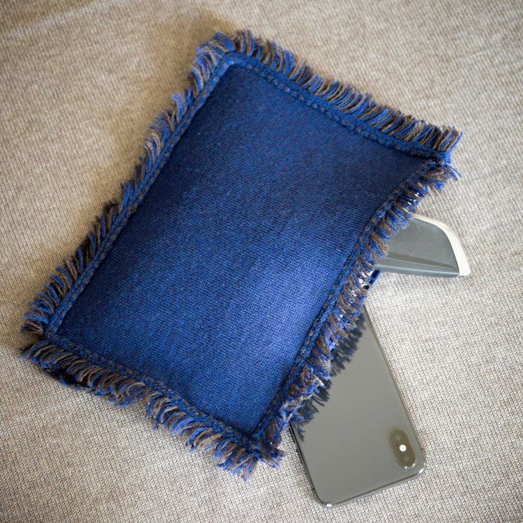 Clutch 23x15cm Valerie F, blau/braun