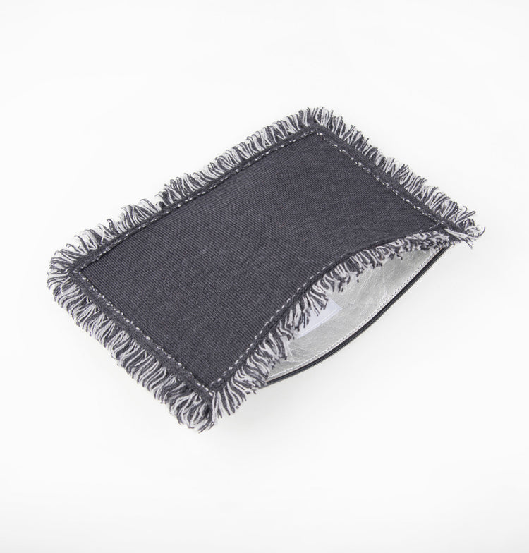 Clutch 23x15cm Valerie F, dunkelgrau/grau