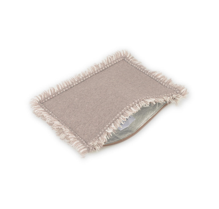 Clutch 23x15cm Valerie F, beige/weiß