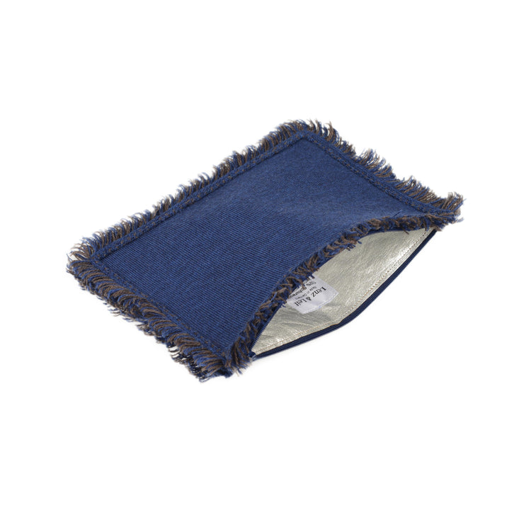 Clutch 23x15cm Valerie F, blau/braun