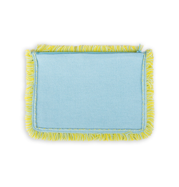 Clutch 23x15cm Valerie F, türkis/gelb