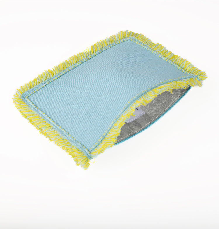 Clutch 23x15cm Valerie F, türkis/gelb