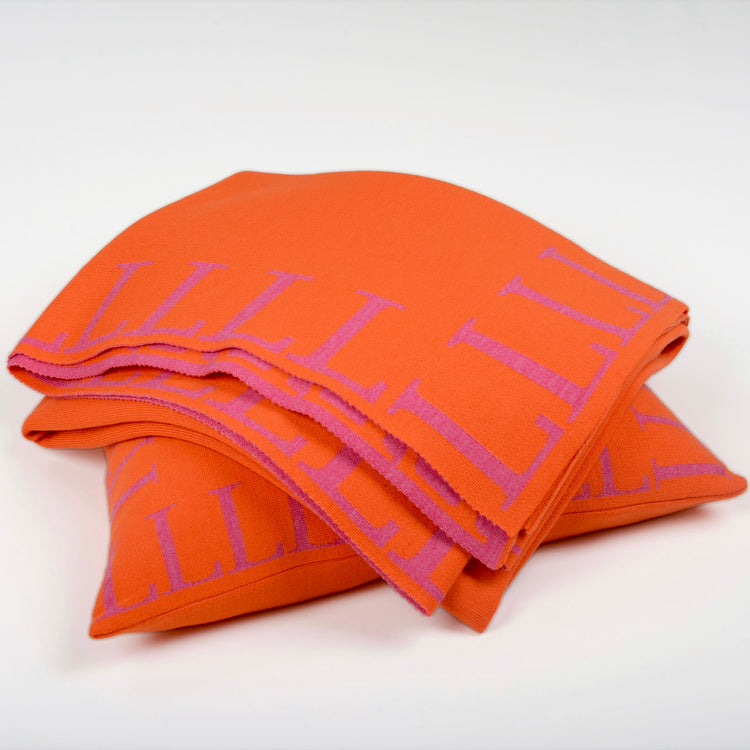 Blanket 140x180cm LLLL, orange / magenta