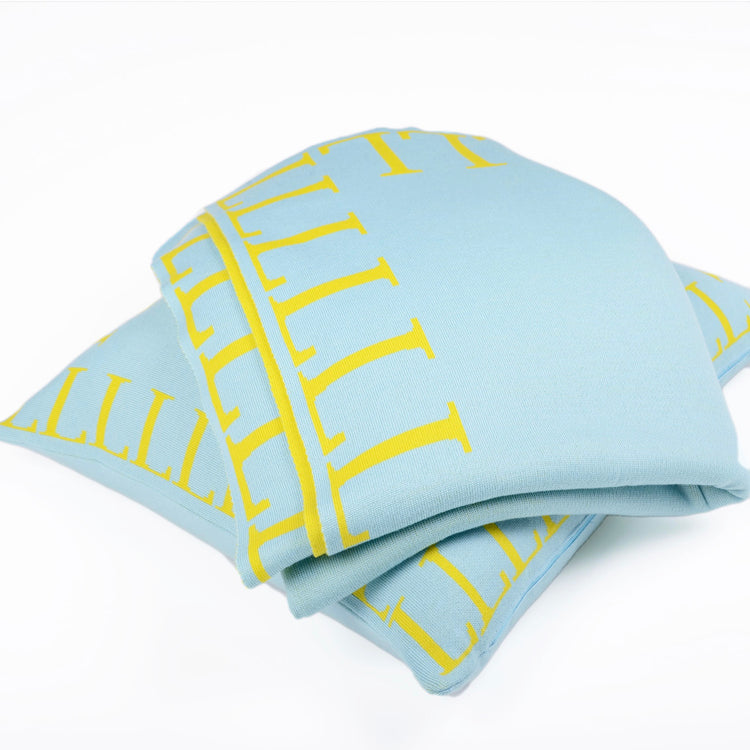 Decke 140x180cm LLLL, türkis/gelb