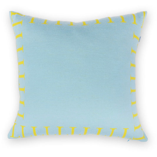 Kissenhülle 50x50cm LLLL, türkis/gelb