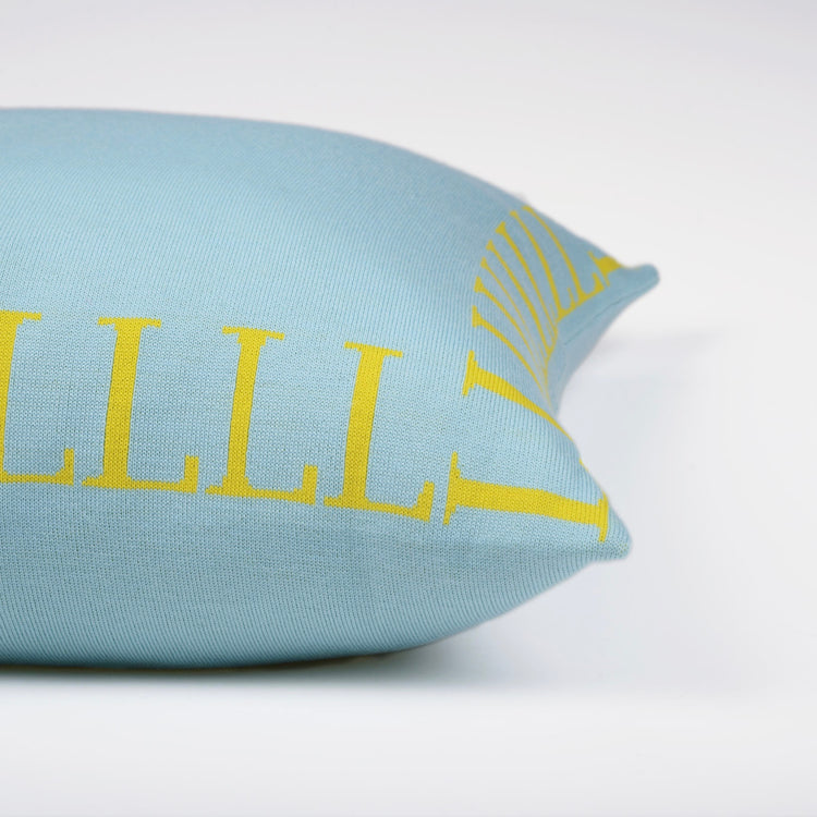Kissenhülle 50x50cm LLLL, türkis/gelb