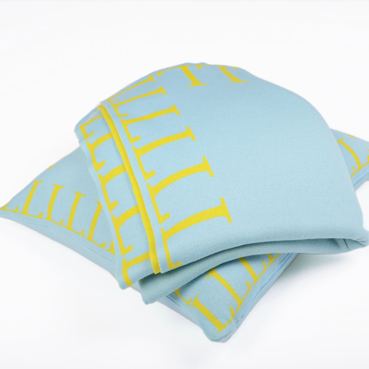 Cushion cover 50x50cm LLLL, turquoise / yellow