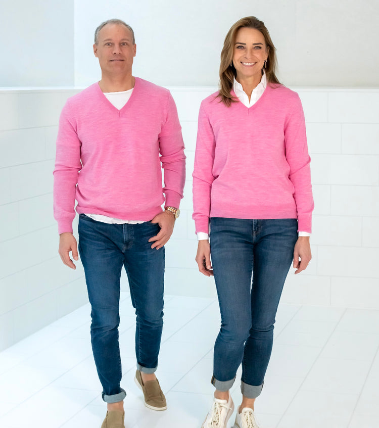 Pullover NIKO, unisex, rosa meliert - Lenz & Leif