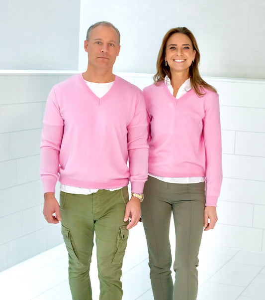 V-Pullover NIKO, unisex, rosa