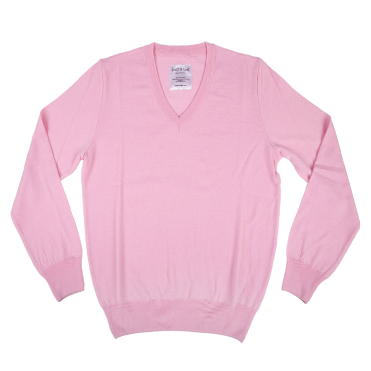 V-Pullover NIKO, unisex, rosa - Lenz & Leif