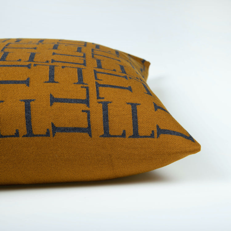 Cushion cover 60x60cm LL all over, caramel / dark gray