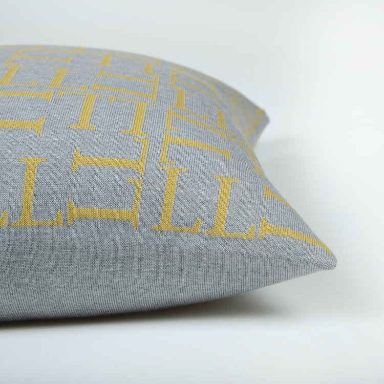 Kissenhülle 60x60cm LL all over, grau/senf