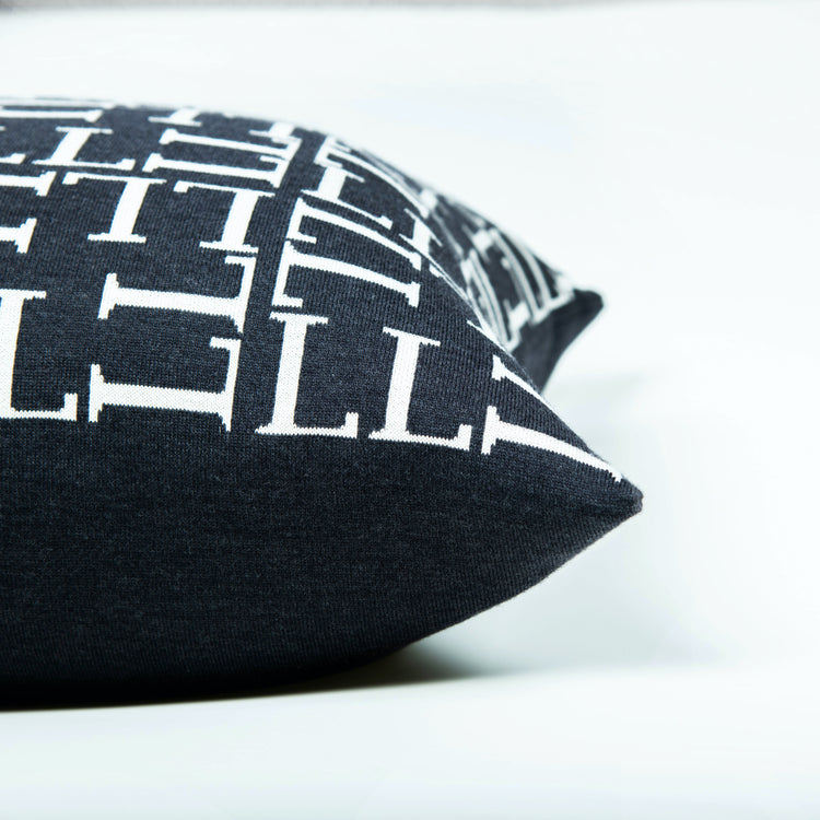 Cushion cover 60x60cm LL all over, dark gray / white