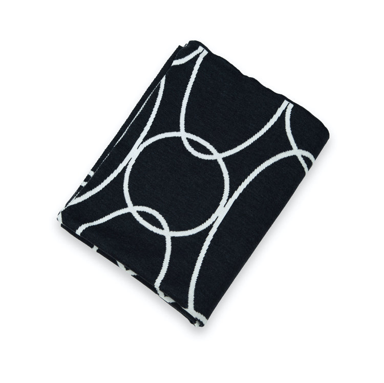 Blanket 140x180cm rings, dark gray / white