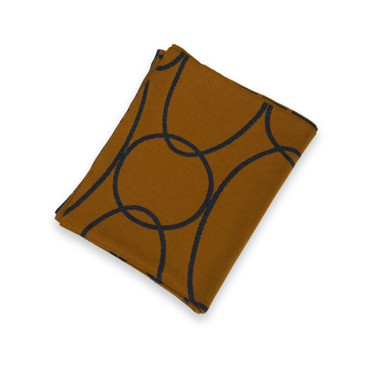 Decke 140x180cm Rings, caramel/dunkelgrau