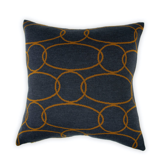 Kissenhülle 50x50cm Rings, caramel/dunkelgrau