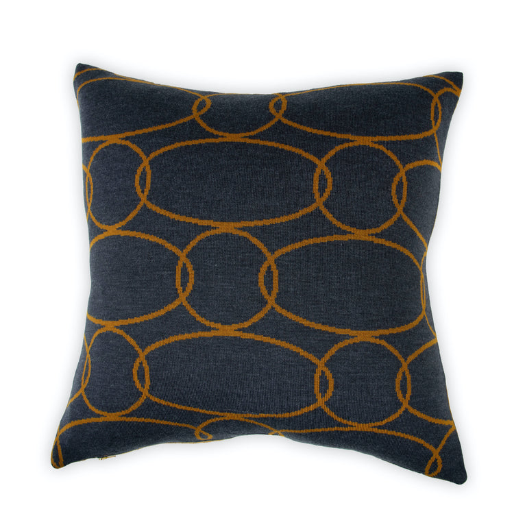 Kissenhülle 50x50cm Rings, caramel/dunkelgrau