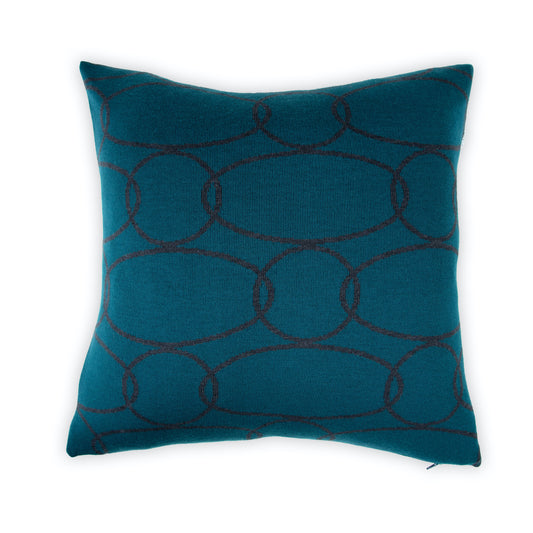 Kissenhülle 50x50cm Rings, petrol/dunkelgrau